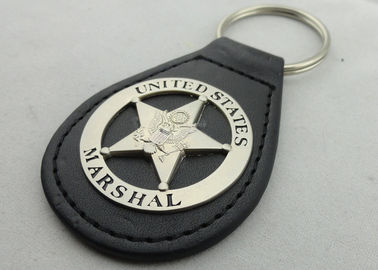 金属米国の元帥の革キー ホルダー、霧深いニッケル メッキの個人化された革 Keychains