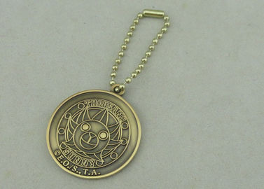 球の鎖との 2.0 mm 昇進の Keychain は、旧式な金張りダイ カスト