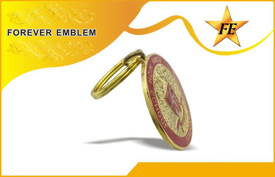 割れ目のリングおよび鎖との柔らかいエナメル/Cloisonne の金属昇進の Keychains