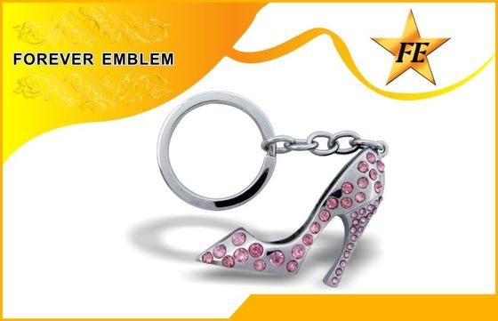 ハイヒールの靴の金属のラインストーンが付いている昇進の Keychains の銀