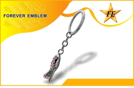 ハイヒールの靴の金属のラインストーンが付いている昇進の Keychains の銀