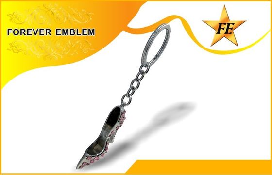 ハイヒールの靴の金属のラインストーンが付いている昇進の Keychains の銀