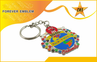堅いエナメルの金属のビジネス ギフトのための昇進の Keychains の銀製の模造