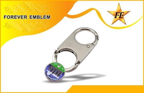 注文のロゴのスーパーマーケットのトロリー硬貨のキーホルダーそして硬貨のホールダー Keychain