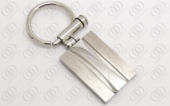 ねじ構造、engravable keychains が付いている調子のステンレス鋼の キーホルダー の磨かれたホールダー