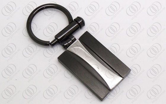 完全な黒によってステンレス鋼の涼しい流行の Keychains のめっきされる光沢がある銀製のアクセント