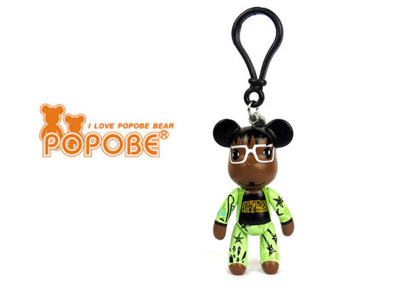 白い歌手袋の付属品環境に優しい 3 インチの POPOBE くまの Keychain の